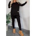 thumbnail image 1 of 2025 Autumn Winter Women's Casual Solid Color Round Neck Long Sleeve Tops Korean Style Basic Wear Everyday Fashion Simple Outfit, 1 of 9