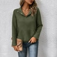thumbnail image 1 of 2025 Autumn Women's Long Sleeve Sweatshirt - Solid Color Textured Fabric Casual Simple Pullover with Pockets Loose Fit, 1 of 8