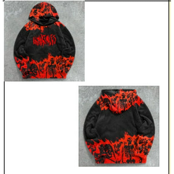 2025 Autumn and Winter European and American New Halloween Costume 3D Digital Printing Hooded Sweatshirt Women's Long Sleeve Pullover Couple Outfit
