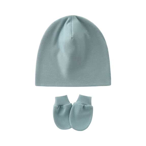 2025 Baby Bonnet Caps Newborns Fetal Hat Fashionable Brimless Hat Trendy Headgear with Soft Anti-grab Mittens Gloves