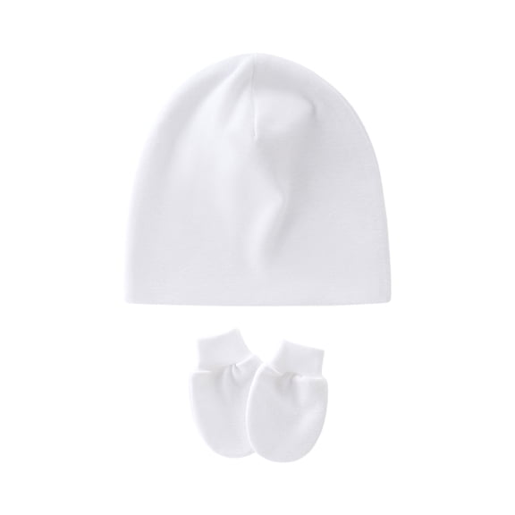 2025 Baby Bonnet Caps Newborns Fetal Hat Fashionable Brimless Hat Trendy Headgear with Soft Anti-grab Mittens Gloves