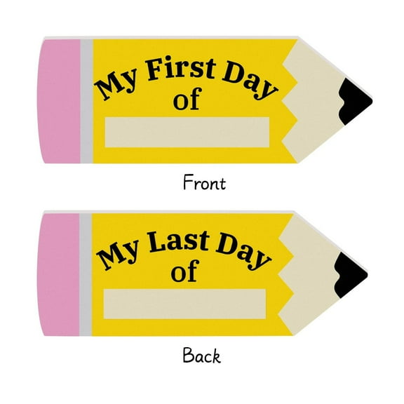2025 Back To School Cute Pencil Desktop Ornaments First Day Of School Board – Double Print Pencil For First And Last Day Of School – Preschool Chalkboard For First Day Of Kindergart