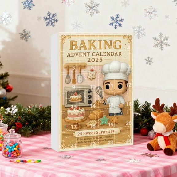 2025 Baking Advent Calendar – 24 Days of Sweet Surprises | 2D Acrylic Baking-Themed Collectible Countdown for Bakers and Food Lovers,Perfect Bakers Gift for Christmas