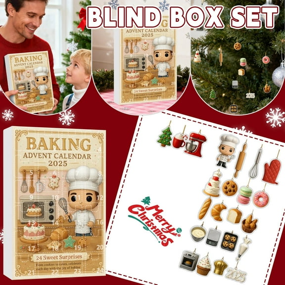 2025 Baking Advent Calendar – 24 Days of Sweet Surprises | 2D Acrylic Baking-Themed Collectible Countdown for Bakers and Food Lovers,Perfect Bakers Gift for Christmas