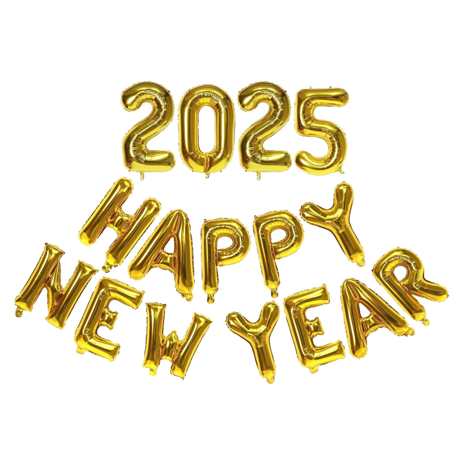 2025 Balloons 16" 2025 Gold Foil Happy New Year Number Balloons for New Year Eve Party Supplies
