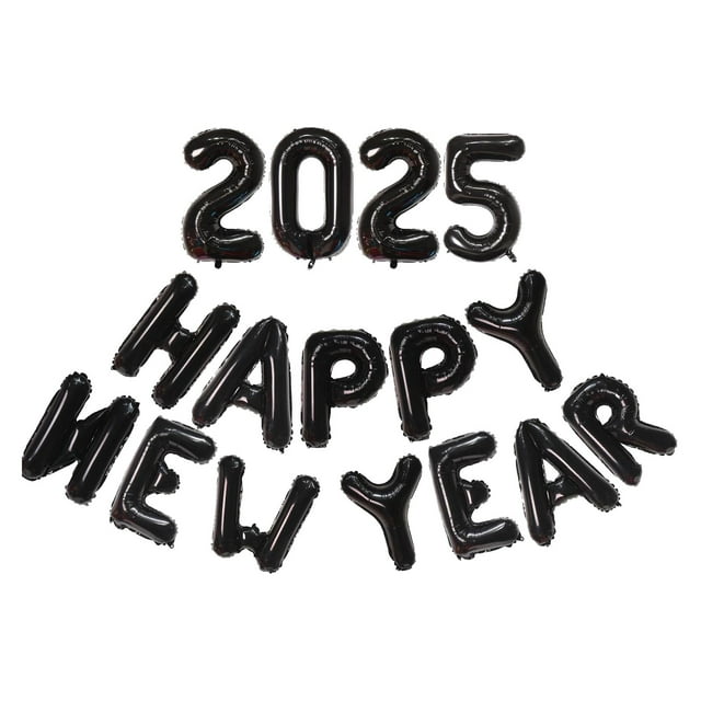 2025 Balloons 16" 2025 Gold Foil Happy New Year Number Balloons for New Year Eve Party Supplies