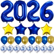 2026 Balloons 40 inch Blue Foil Number Balloons for New Year Eve Festival Party Supplies Graduation Decorations Class of 2026 Party
