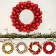 thumbnail image 1 of 2025 Balls Wreathes for Christmas Decorations Christmas Wreath Gold Red Decoration Hanging Ornaments for Porch Window Wall Farmhouse Home Holiday Hanging Decor 13.78 inch, 1 of 6