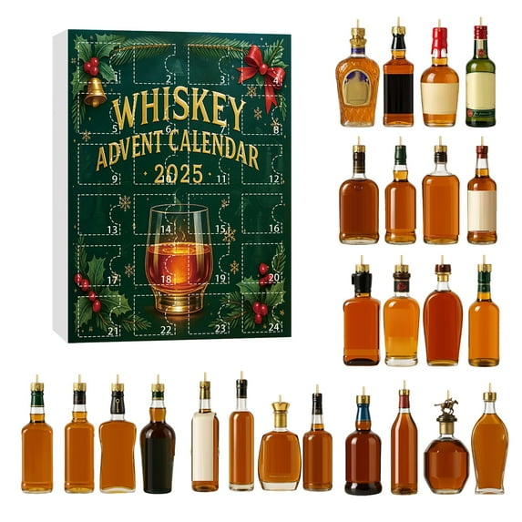 2025 Beer Advent Calendar -24 Piece Collectible 2d Charm Set for Christmas Countdown Acrylic Hanging Decor Christmas Advent Calendar 2025
