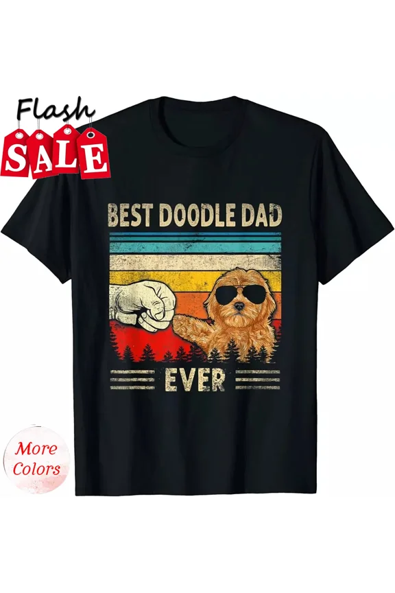 2025/Best Doodle Dad Ever Goldendoodle Dog Dad Gift Father's Day T-Shirt,Father'