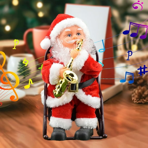2025 Gift for Family Christmas Electric Musical Instrument Performance Santa Claus Musical Toys,Saxophone