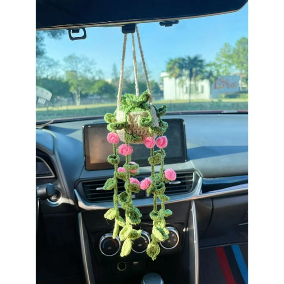 2025 Best-Selling Car Plant Pendant Car Decoration Rearview Mirror Pendant Creative Woolen Accessories in the Car 1PACK