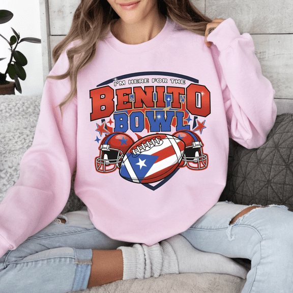 Puerto Rico Football Sweatshirt | Benito Bowl Fan Graphic Crewneck | Championship Game Day Top