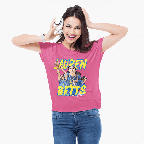 2025 Big10 Champs Lauren Betts Women Basketball Cartoon Final Four for Basketball fan Gift Unisex Heavy Cotton Tee-KBLB5103-Heliconia-5XL