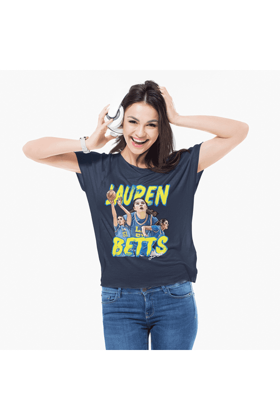 2025 Big10 Champs Lauren Betts Women Basketball Cartoon Final Four for Basketball fan Gift Unisex Heavy Cotton Tee-KBLB5103-Navy-M