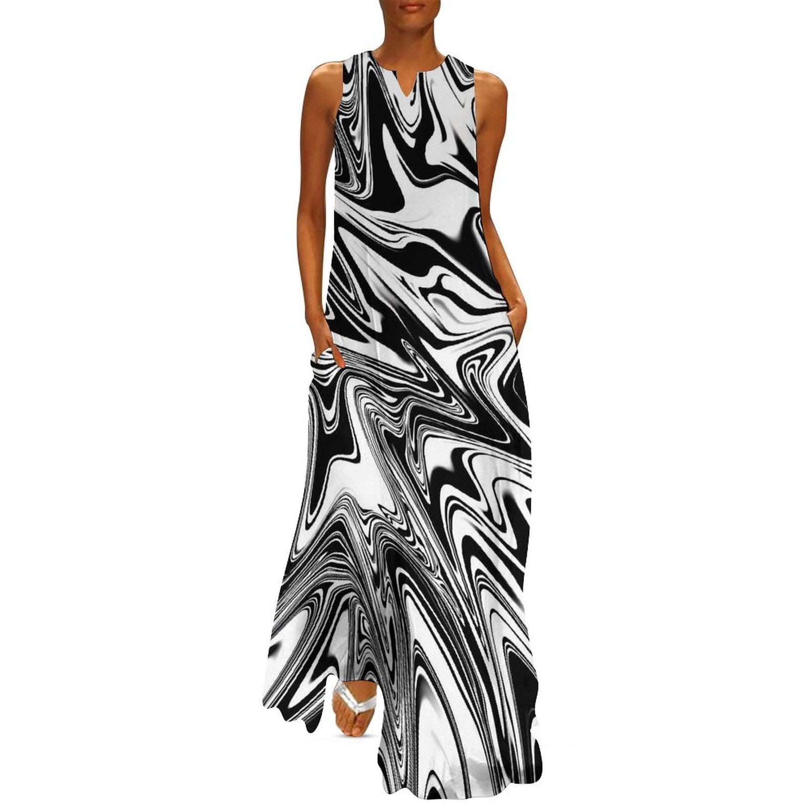 Brown Black Oversize Tie-dye Dress 18168