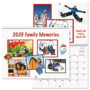 2025 Blank White Scrapbook Wall Calendar - 12-Inch x 9-Inch Size Closed, 18-Inch Size Open, Large Bookstore-Quality, DIY Spiral-Bound Hanging Calendar for Kitchen & Office, by Current