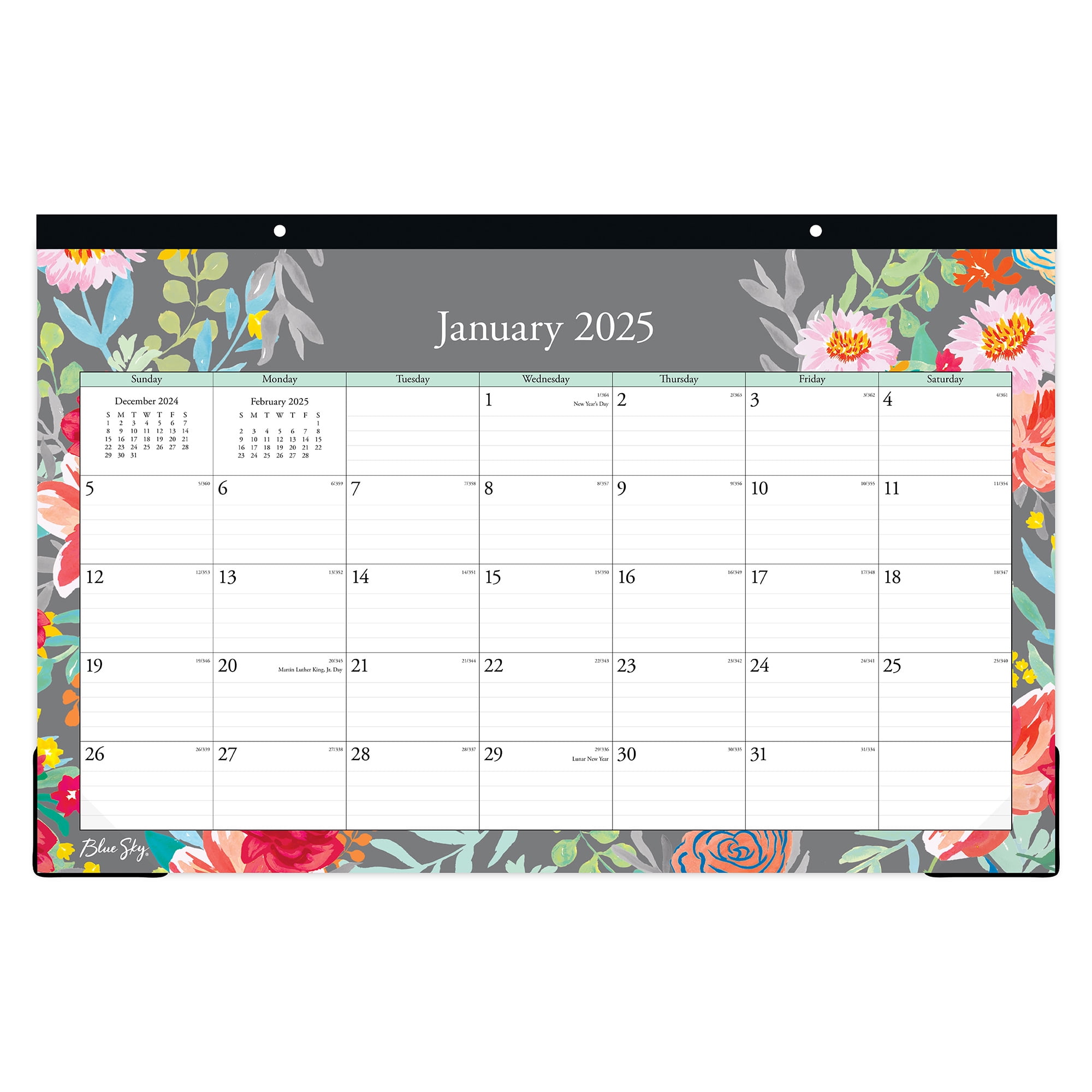2025 Blue Sky Monthly Desk Pad Planning Calendar, 17" x 11", Sophie ...