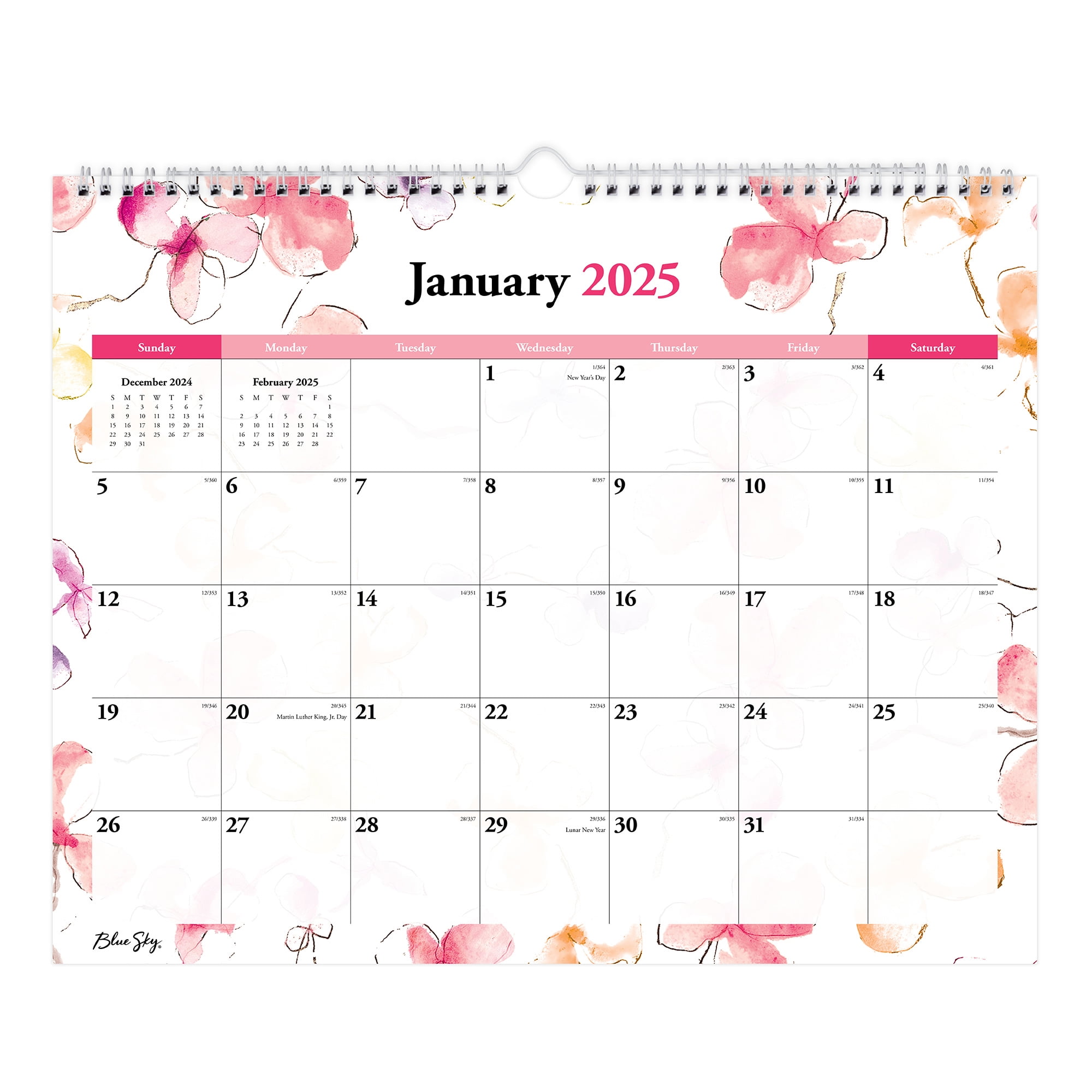 2025 Blue Sky Monthly Wall Calendar, 15" x 12", Lindley, January 2025 To December 2025