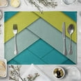 2025 Blue Yellow Table Mat Geometric Pattern Placemat Blue Triangle ...