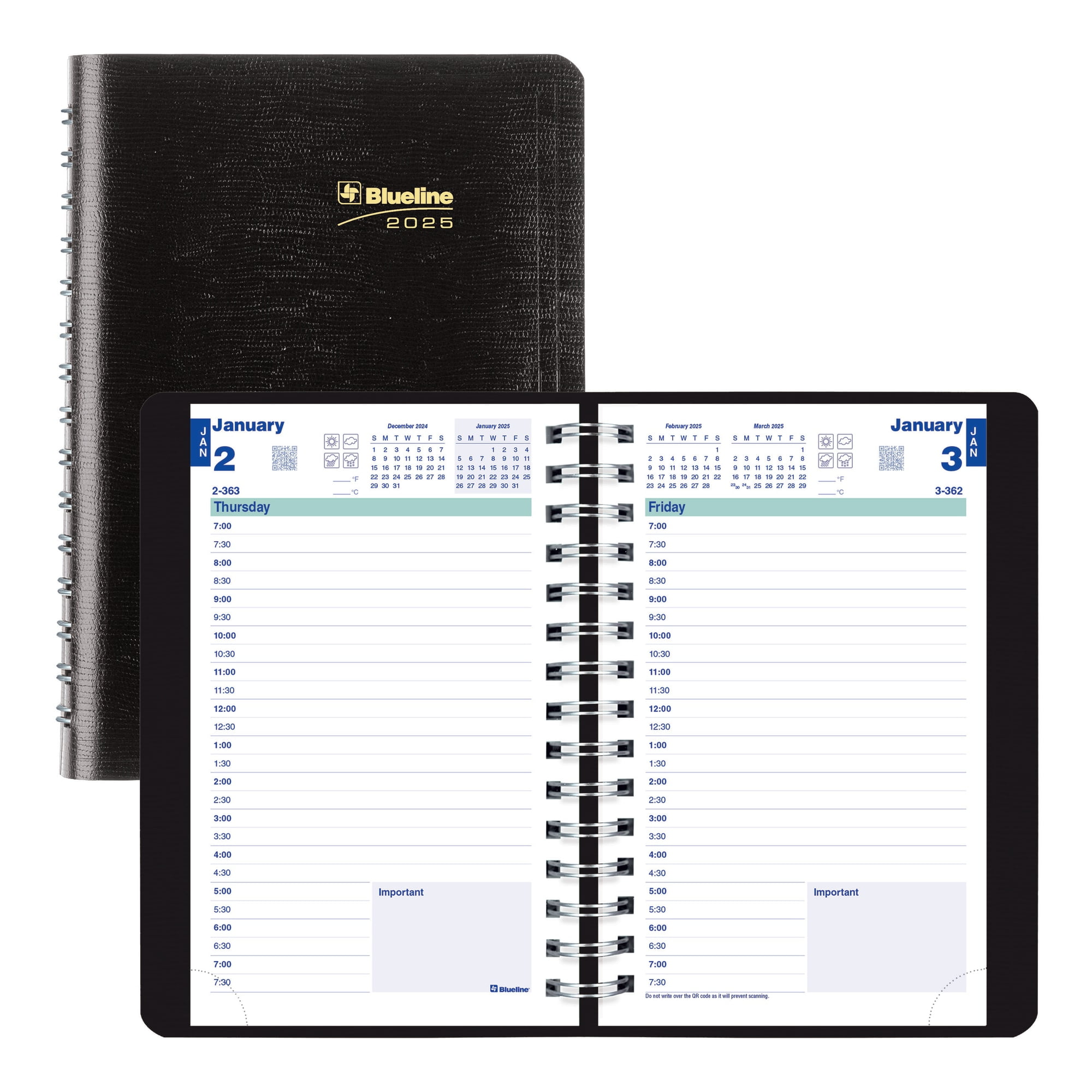 2025 blueline plan link daily appointment planner 8 x 5 50 