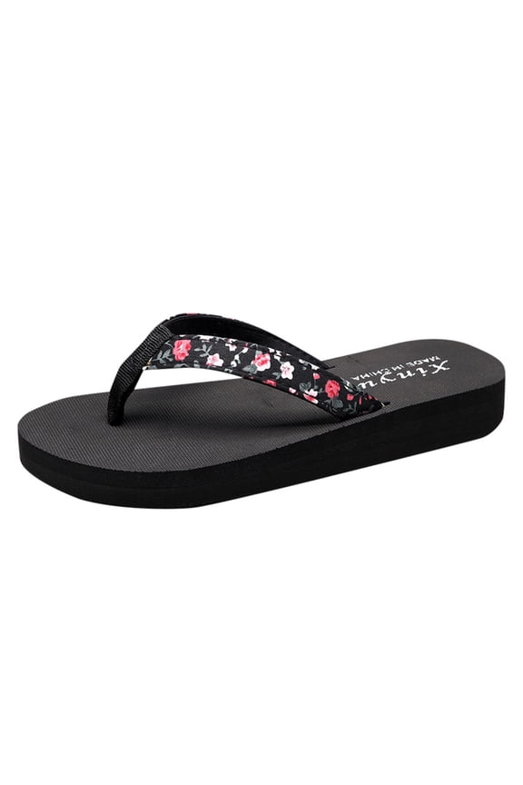 2025 Bohemian Ethnic Style Flat House Flip Flops for Women Arch Support Shoes Female Sandals Yoga Flip Flops Women Beach Slipper