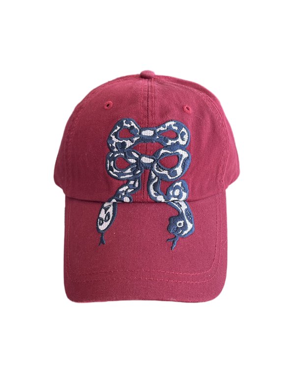 2025 Bowknot Snake Baseball Caps Cotton Duck Tongue Hat for Women and Girls