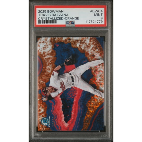 2025 Bowman #BWC4 Travis Bazzana Crystallized-Orange PSA 9