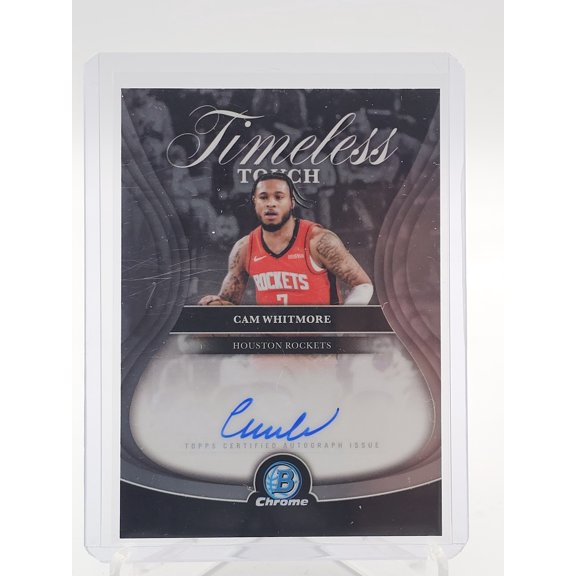 2025 Bowman Chrome Cam Whitmore Houston Rockets Timeless Touch Signature Autographed Trading Card TTACH