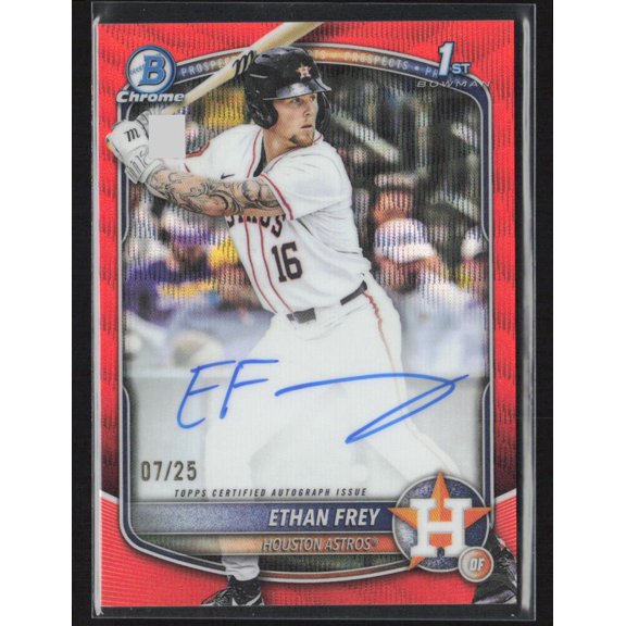 2025 Bowman Chrome Ethan Frey #CPA-EF Red Wave Refractor /25