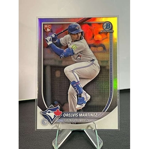 2025 Bowman Chrome Red Rookie Logo #75 Orelvis Martinez Toronto Blue Jays Toronto Blue Jays MLB BASEBALL Trading Card