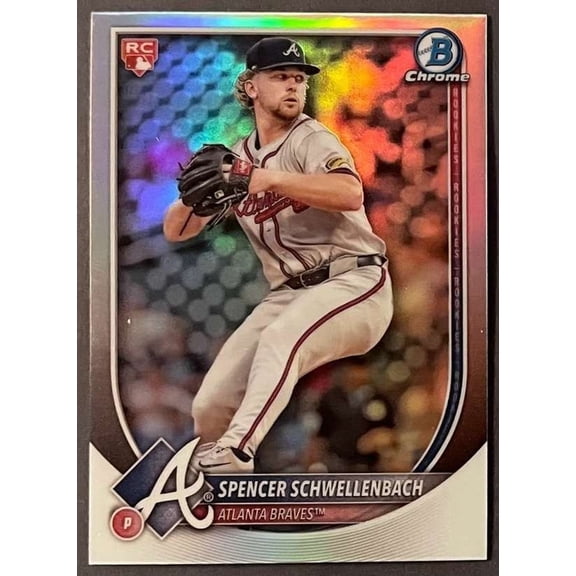 2025 Bowman Chrome Red Rookie Logo #78 Spencer Schwellenbach Atlanta Braves Baseball Card Near Mint Atlanta Braves MLB BASEBALL Trading Card