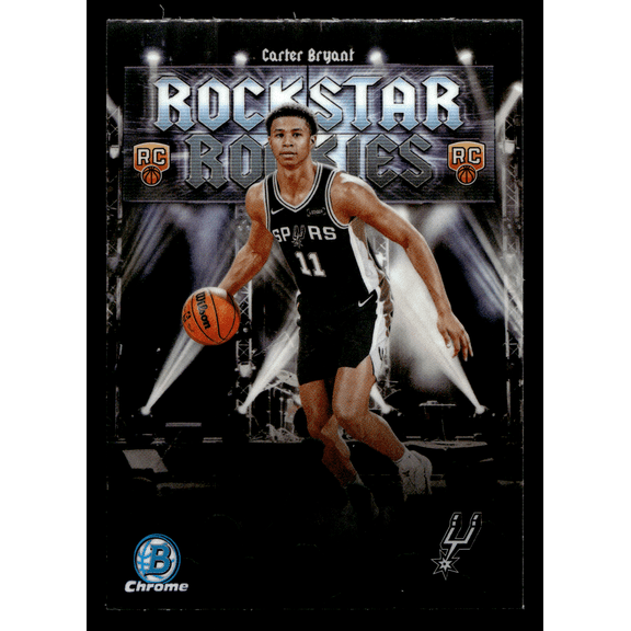 2025 Topps Bowman Chrome Rockstar Rookies Carter Bryant RC RR-14 San Antonio Spurs Basketball Trading Card