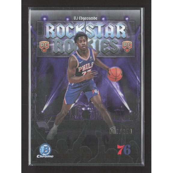 2025 Bowman Chrome Rockstar Rookies VJ Edgecombe #RR-3 /250 RC Philadelphia 76ers NBA Basketball Trading Card