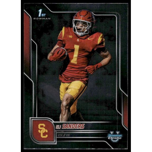 2025 Bowman Chrome University Eli Sanders #177 1st Bowman USC Trojans Football Card