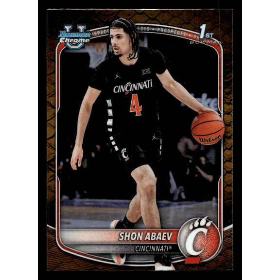 2025 Bowman Chrome University Shon Abaev Cincinnati Bearcats NCAA Basketball Trading Card #BCP-19 1st Bowman