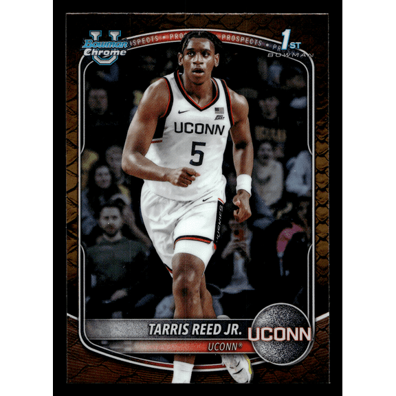 2025 Bowman Chrome University Tarris Reed Jr. UConn Huskies BCP-42 Chrome Refractor Trading Card