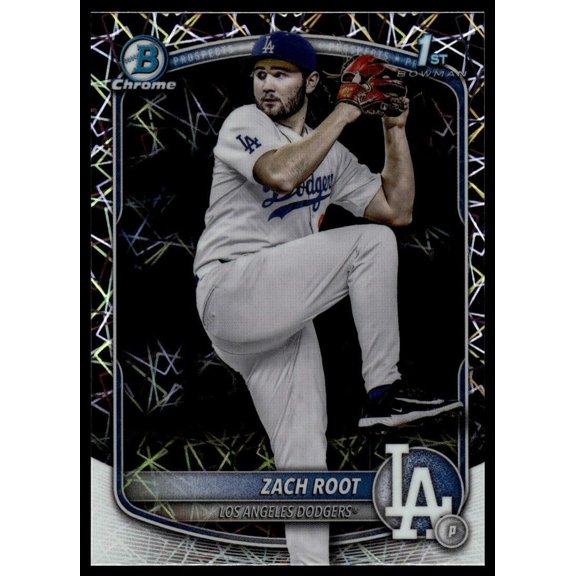 2025 Bowman Draft Zach Root BDC-22 Chrome Laser Refractor Baseball Card Los Angeles Dodgers MLB BASEBALL Trading Card