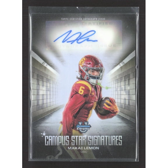 2025 Bowman University Chrome Campus Star Signatures Makai Lemon USC Trojans Auto #CSS-ML USC Trojans NCAA Autographed Football Trading Card