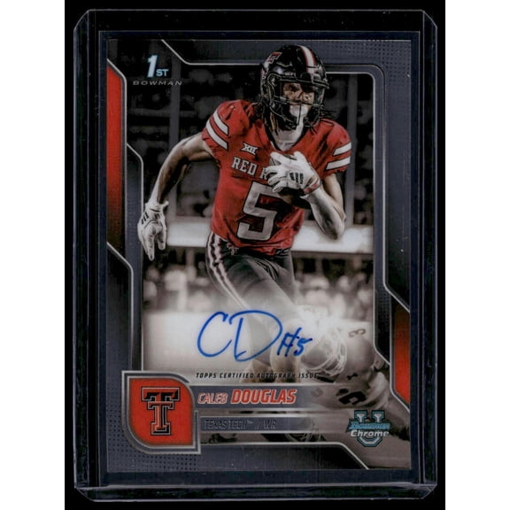 2025 Bowman University Chrome Football Caleb Douglas #BCA-CD Bowman Texas Tech Red Raiders NCAA Autographed Football Trading Card