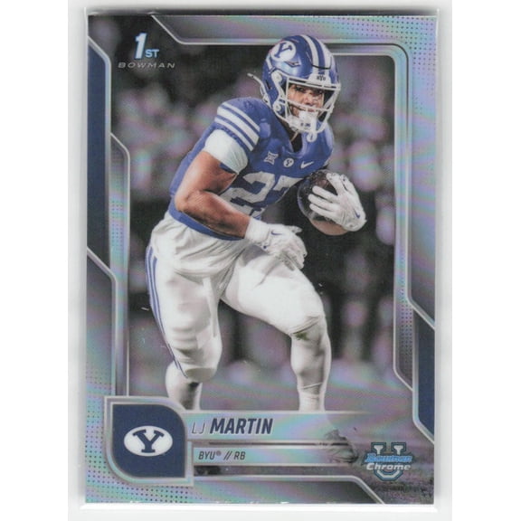 2025 Bowman University Chrome LJ Martin BYU Cougars #108 Refractor Football Card