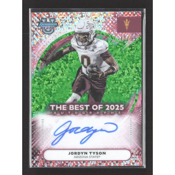 2025 Bowman University's Best Football Jordyn Tyson #BOA-JT Green Refractor