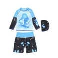 thumbnail image 1 of 2025 Boys Swimwear Set Long Sleeve Rash Guard + Mid-Length Quick-Dry Swim Trunks UPF 50+ Sun Protection for Toddler Little Big Kids (Age 4-14), 1 of 5
