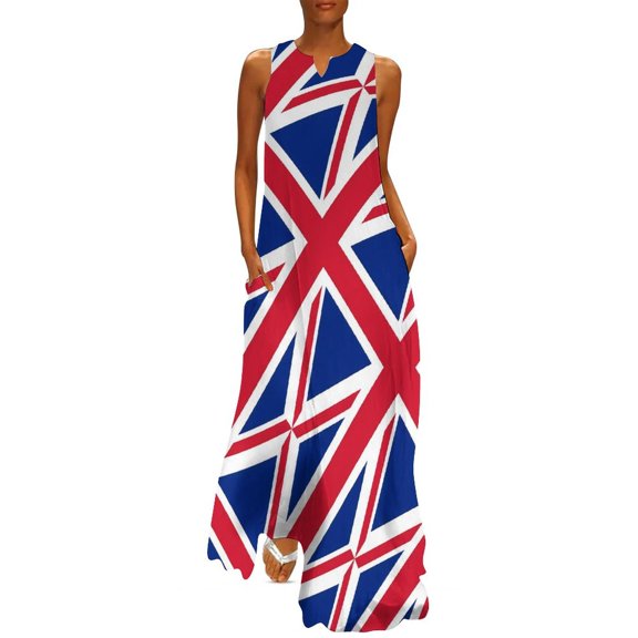 2025 British Flag Dress Summer United Kingdom Flag Street Wear Boho Beach Long Dresses Female Custom Party Maxi Dress Big Size 4XL