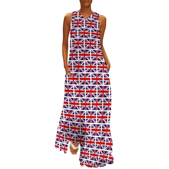 2025 British Flag Dress Summer United Kingdom Flag Street Wear Boho Beach Long Dresses Female Custom Party Maxi Dress Big Size 4XL