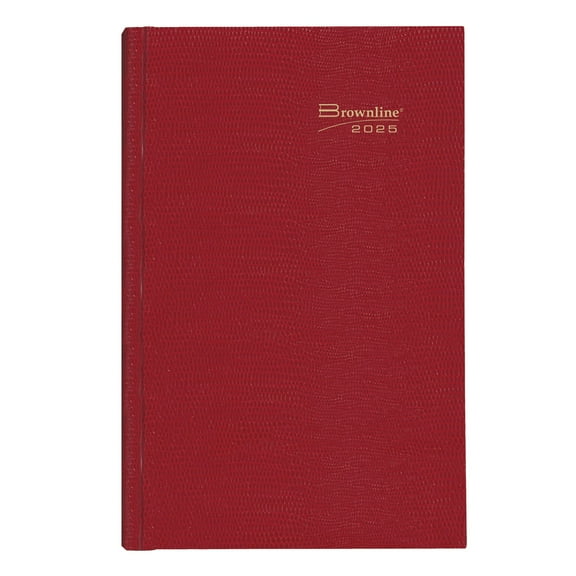 2025 Brownline Daily Untimed Journal, 10" x 7-7/8", 50% Recycled, Red, January To December, C550.RED
