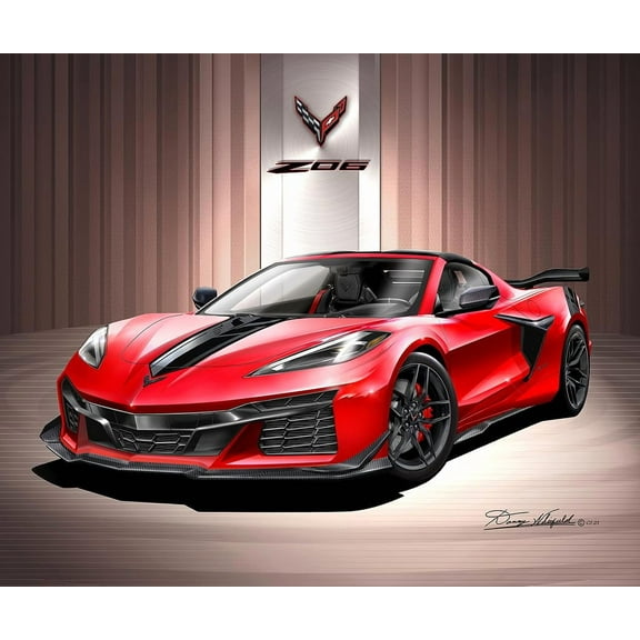 Danny Whitfield 2025 C8 Corvette Z06 Fine Art Print 20 x 24 Posters