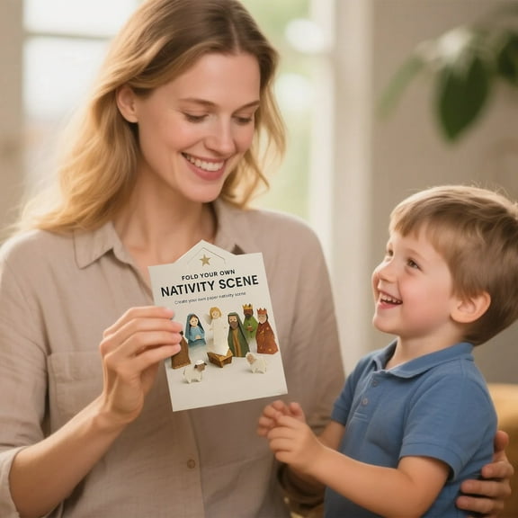 2025 CHOII Jesus DecorationDIY Paper Nativity Scene,Origamis Nativity Scene Kit