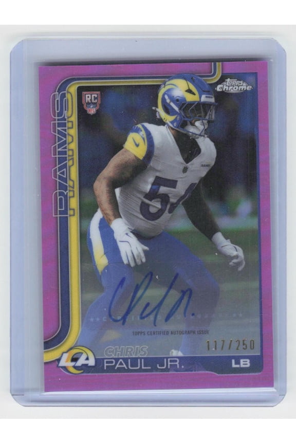 2025 CHROME FOOTBALL CHRIS PAUL, JR #RRA-CPJ PINK AUTO /250 SN RC