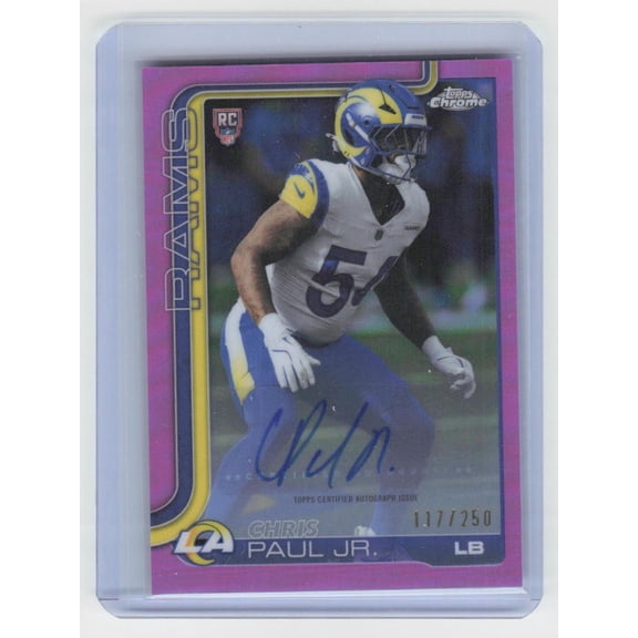 2025 CHROME FOOTBALL CHRIS PAUL, JR #RRA-CPJ PINK AUTO /250 SN RC